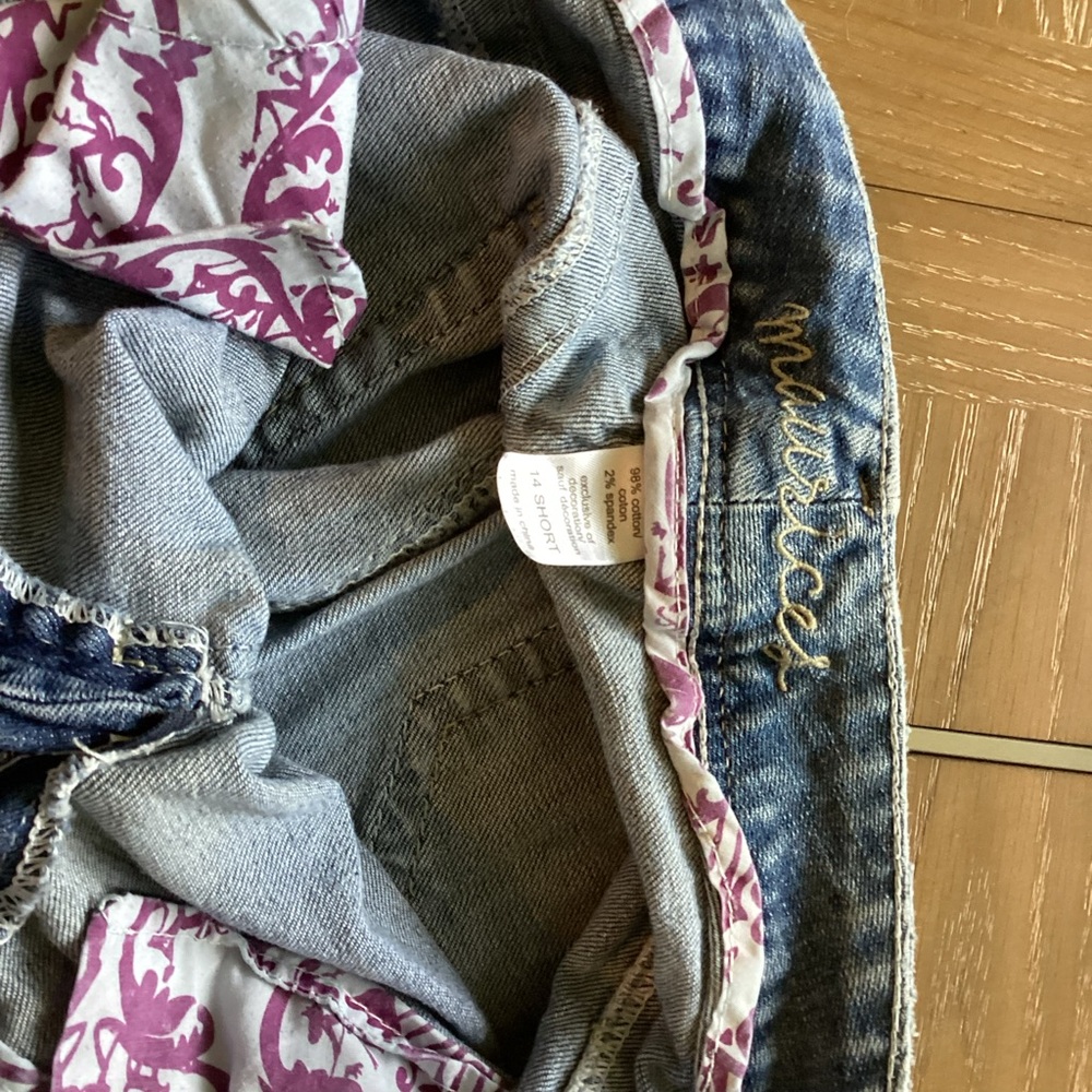 Maurices Blue Jeans with Pink Accents